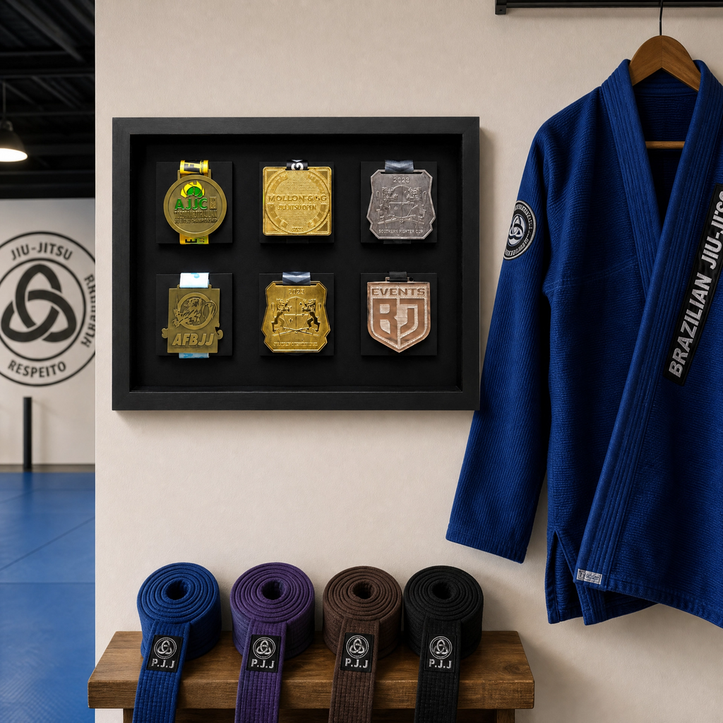 Jiujitsu Medal Display Frame | 6x slots Medal Frame