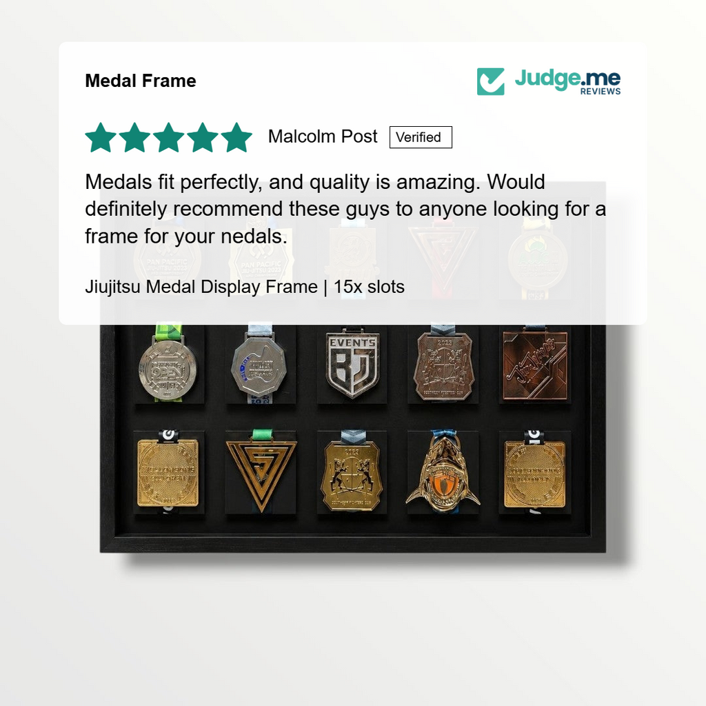 Jiujitsu Medal Display Frame | 15x slots Medal Frame
