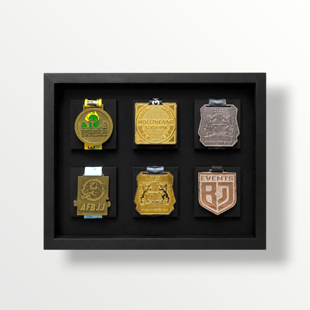 Jiujitsu Medal Display Frame | 6x slots Medal Frame