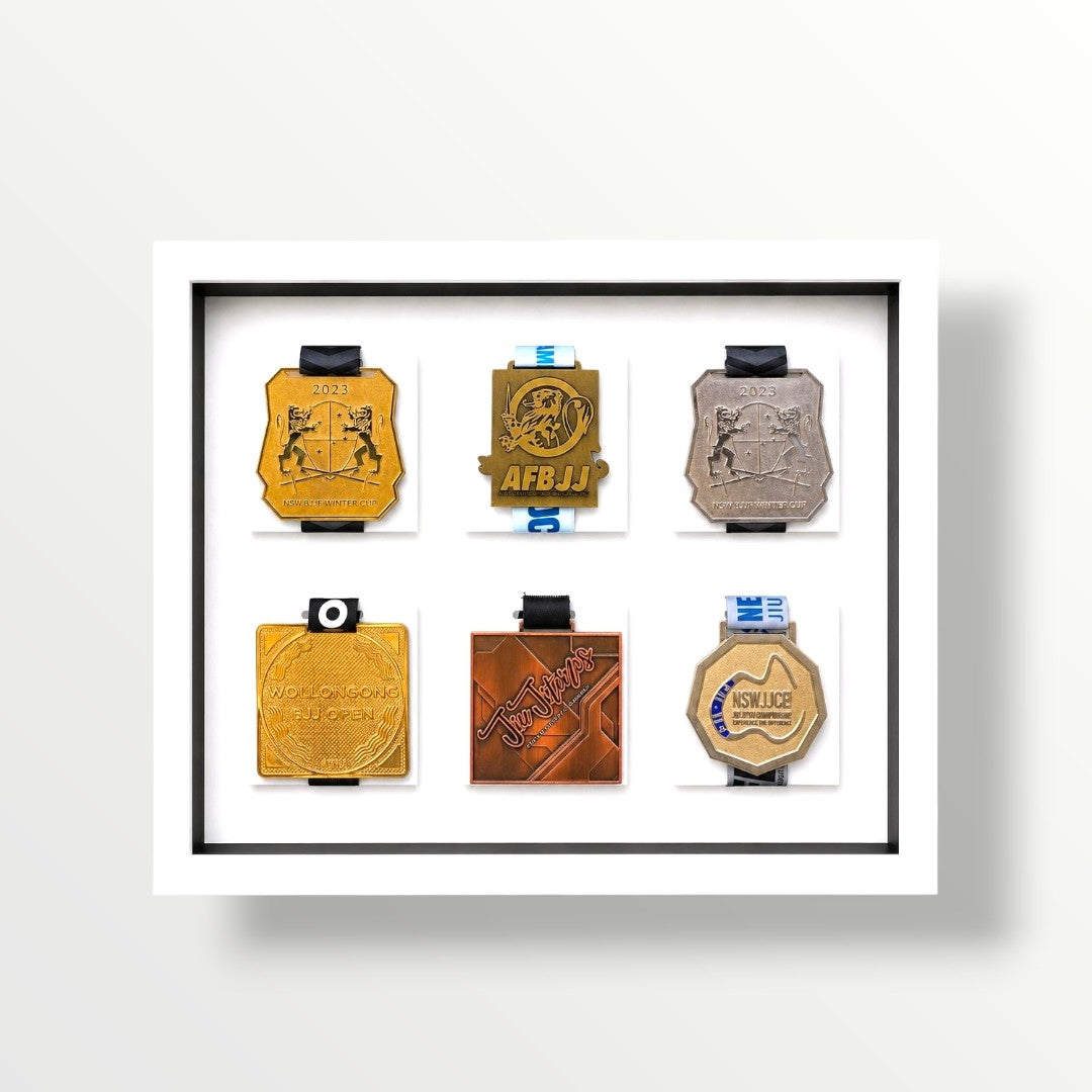 Jiujitsu Medal Display Frame | 6x slots Medal Frame