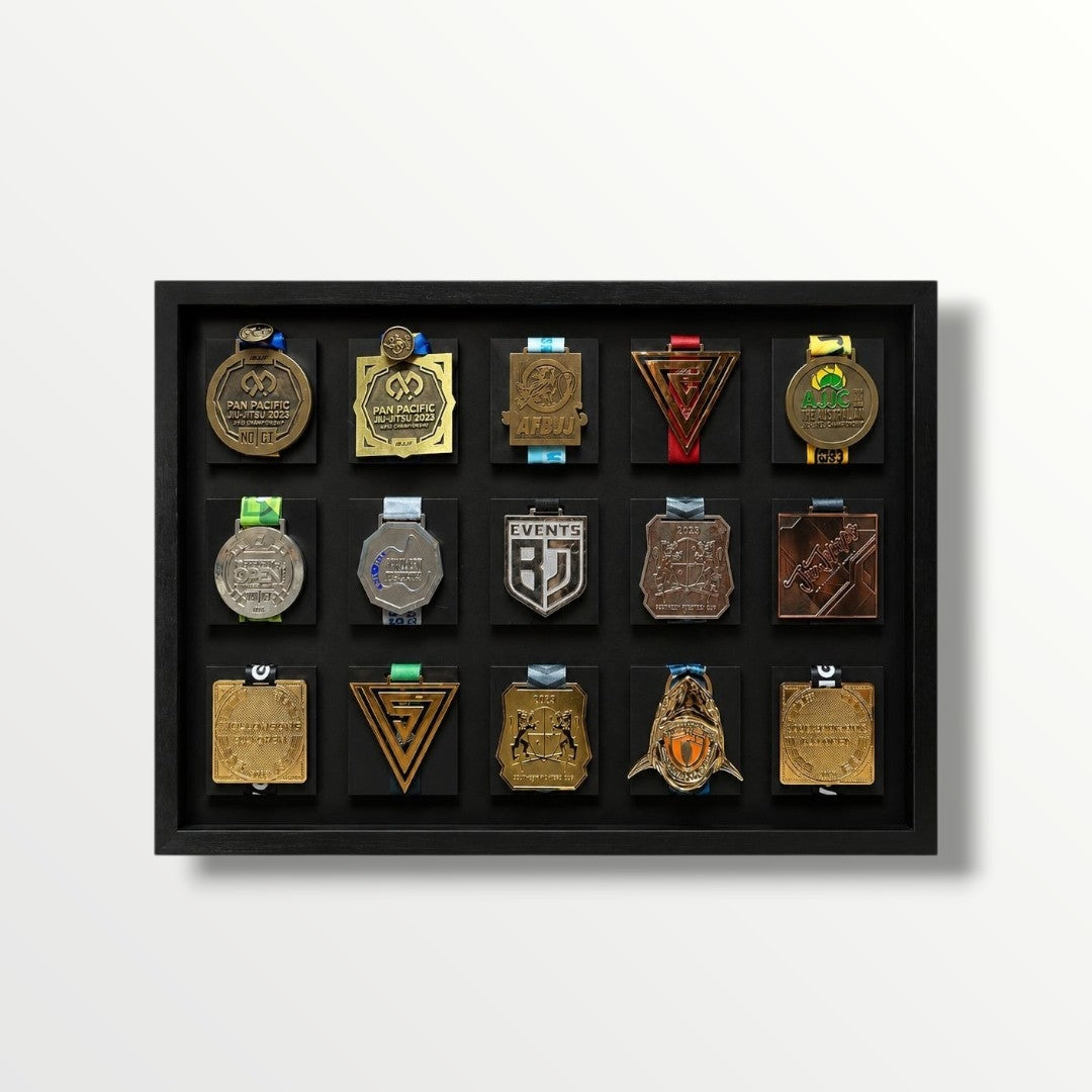 Jiujitsu Medal Display Frame | 15x slots Medal Frame
